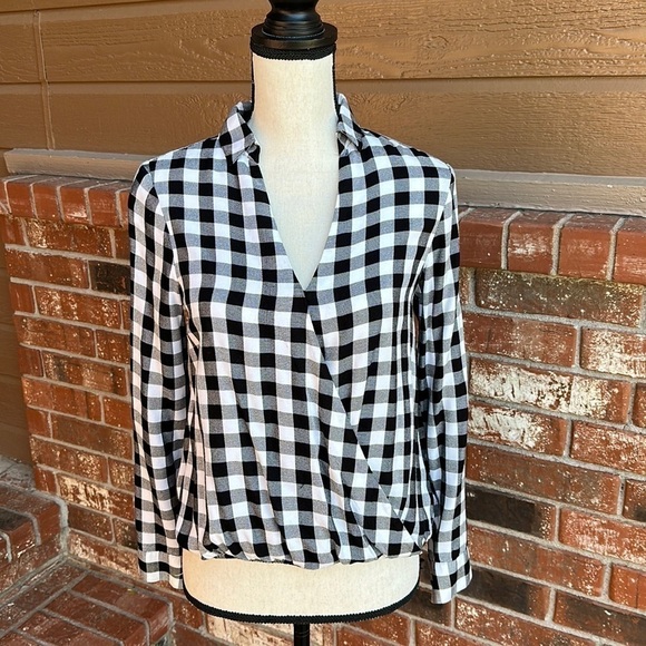 Madewell Wrap-Front Shirt in Buffalo Check Women's Size Extra Small - Picture 1 of 9